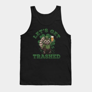 Let's Get Trashed Racoon Funny St Patricks Day Men Women Tank Top